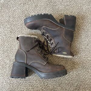 Skechers Y2K Vintage Chunky Brown Heeled Boots